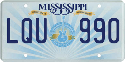 MS license plate LQU990
