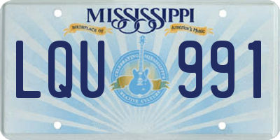 MS license plate LQU991