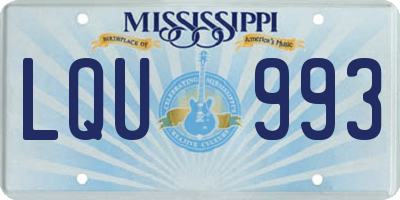 MS license plate LQU993