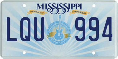 MS license plate LQU994