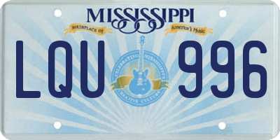 MS license plate LQU996