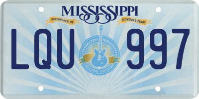 MS license plate LQU997