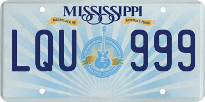 MS license plate LQU999