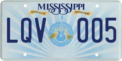 MS license plate LQV005