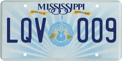 MS license plate LQV009