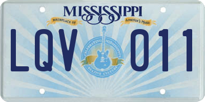 MS license plate LQV011