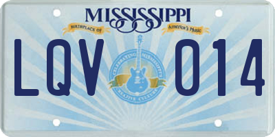 MS license plate LQV014