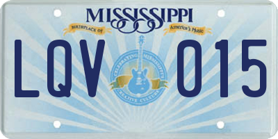 MS license plate LQV015