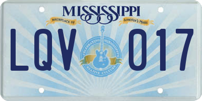 MS license plate LQV017