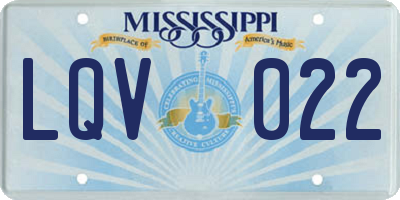 MS license plate LQV022