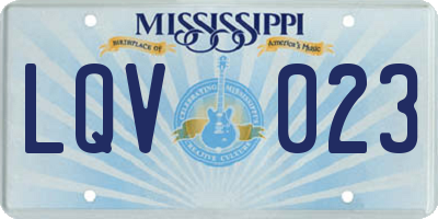 MS license plate LQV023