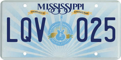 MS license plate LQV025