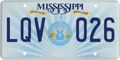 MS license plate LQV026