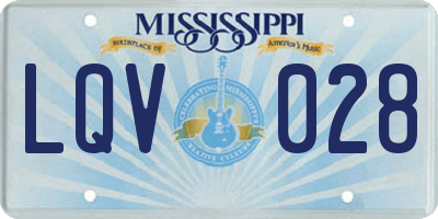 MS license plate LQV028