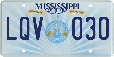 MS license plate LQV030
