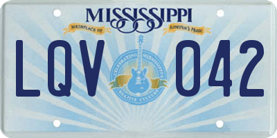 MS license plate LQV042