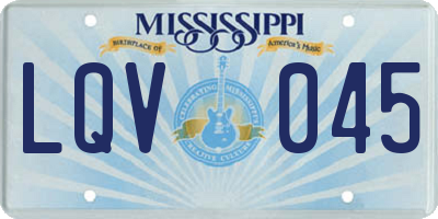 MS license plate LQV045