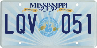 MS license plate LQV051