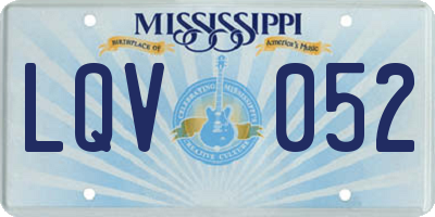 MS license plate LQV052