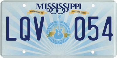 MS license plate LQV054