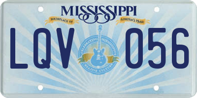 MS license plate LQV056
