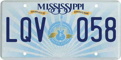 MS license plate LQV058