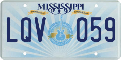 MS license plate LQV059