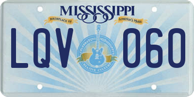 MS license plate LQV060