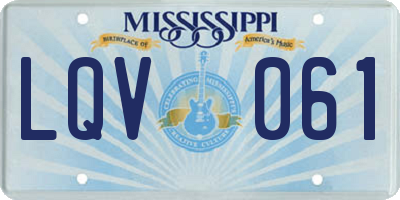 MS license plate LQV061