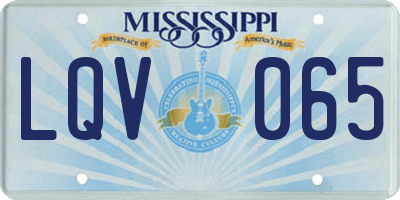 MS license plate LQV065