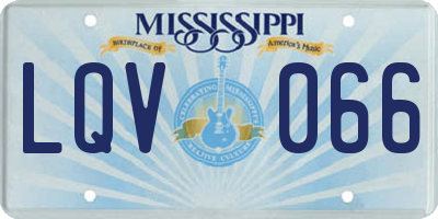 MS license plate LQV066