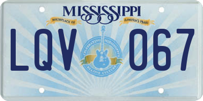 MS license plate LQV067