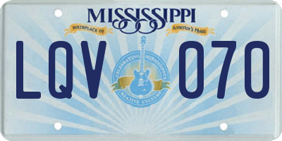MS license plate LQV070