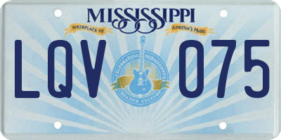MS license plate LQV075