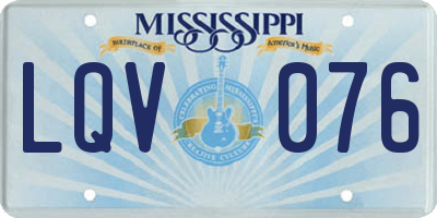 MS license plate LQV076