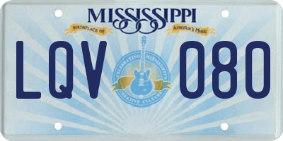 MS license plate LQV080