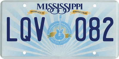 MS license plate LQV082