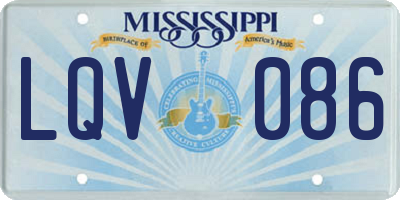 MS license plate LQV086