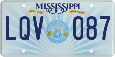 MS license plate LQV087