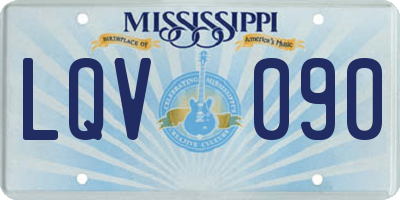 MS license plate LQV090