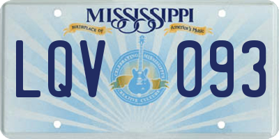 MS license plate LQV093