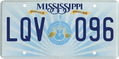 MS license plate LQV096