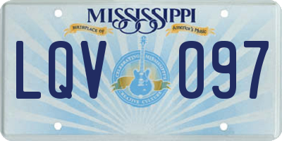 MS license plate LQV097