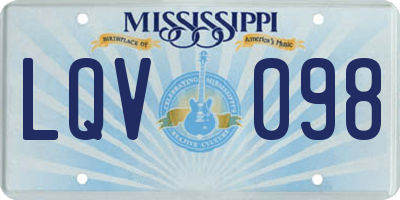 MS license plate LQV098