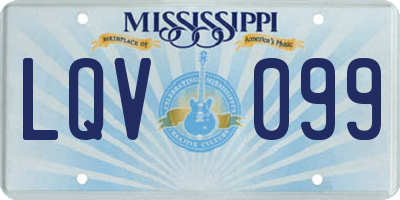 MS license plate LQV099