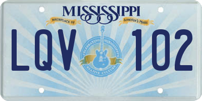 MS license plate LQV102