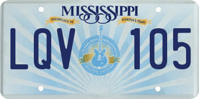 MS license plate LQV105
