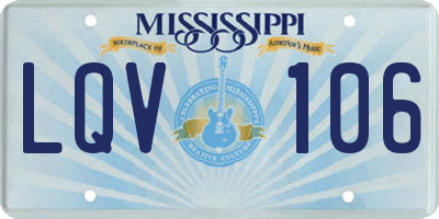 MS license plate LQV106