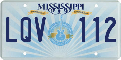 MS license plate LQV112