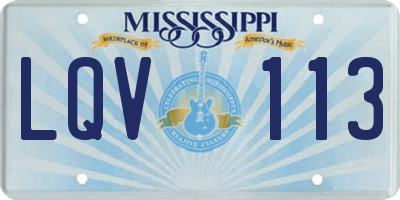 MS license plate LQV113